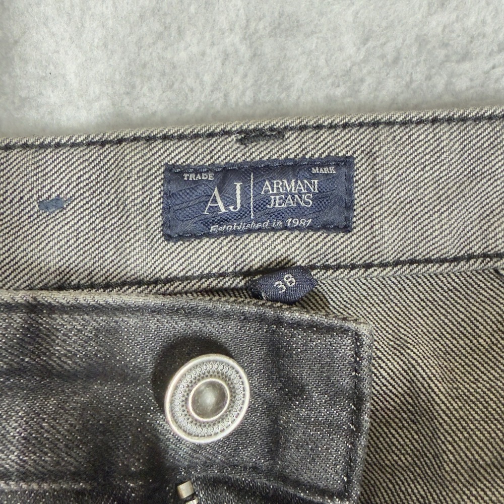 Armani Jeans AJ Mens 36x30 Black Regular Straight Fit Giorgio Armani J45 READ - Picture 10 of 11